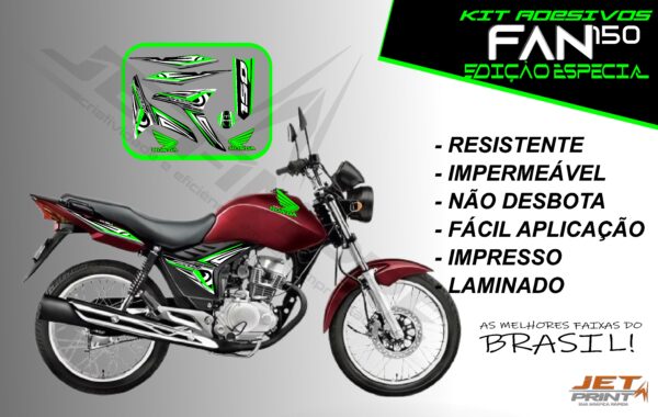kit adesivo fan 150 2012 à 2013-modelo original(moto vermelha) - Imagem 18