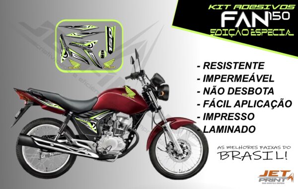 kit adesivo fan 150 2012 à 2013-modelo original(moto vermelha) - Imagem 17