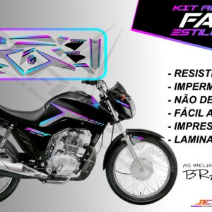 kit adesivos fan 150 2014- estilo titan(moto preta)