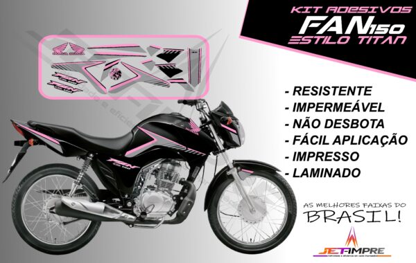 kit adesivos fan 150 2014- estilo titan(moto preta) - Imagem 13