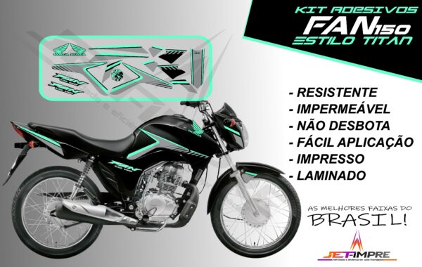 kit adesivos fan 150 2014- estilo titan(moto preta) - Imagem 15
