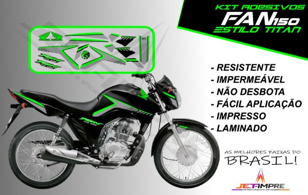 kit adesivos fan 150 2014- estilo titan(moto preta) - Imagem 17