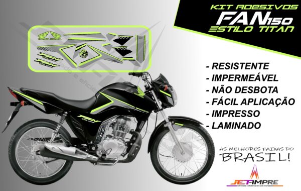 kit adesivos fan 150 2014- estilo titan(moto preta) - Imagem 16