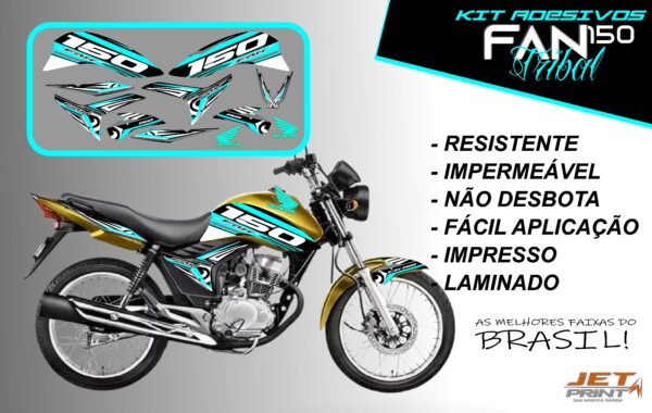 kit adesivos fan 150 2012 a 2012-edição especial(moto amarelo) - Imagem 5