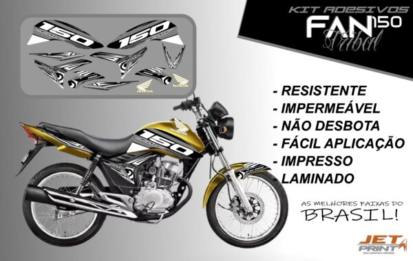 kit adesivos fan 150 2012 a 2012-edição especial(moto amarelo) - Imagem 7
