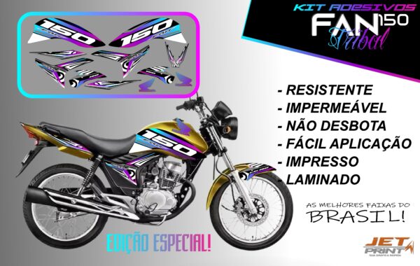 kit adesivos fan 150 2012 a 2012-edição especial(moto amarelo) - Imagem 8