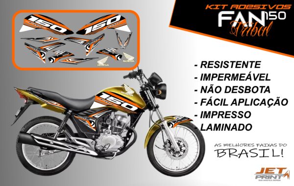 kit adesivos fan 150 2012 a 2012-edição especial(moto amarelo) - Imagem 9