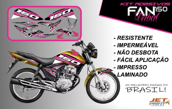 kit adesivos fan 150 2012 a 2012-edição especial(moto amarelo) - Imagem 10