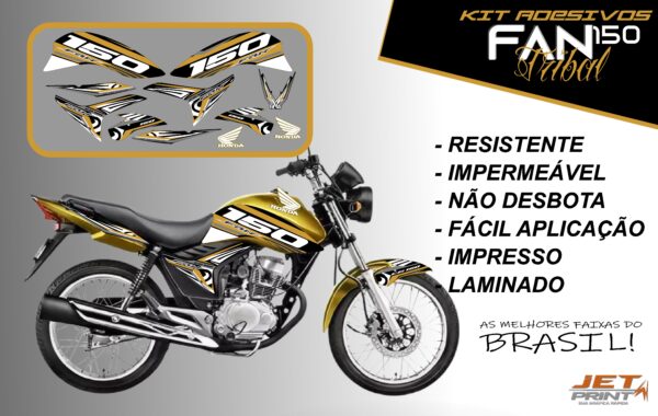 kit adesivos fan 150 2012 a 2012-edição especial(moto amarelo) - Imagem 11