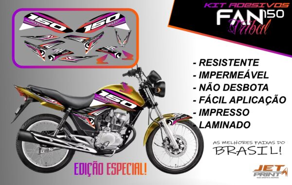 kit adesivos fan 150 2012 a 2012-edição especial(moto amarelo) - Imagem 14