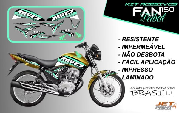kit adesivos fan 150 2012 a 2012-edição especial(moto amarelo) - Imagem 15