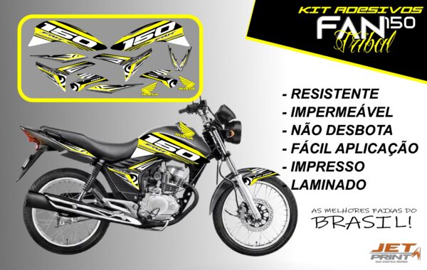 kit adesivos fan 150 2012 a 2012-edição especial(moto prata) - Imagem 2