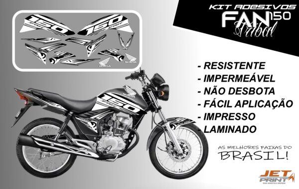 kit adesivos fan 150 2012 a 2012-edição especial(moto prata) - Imagem 4