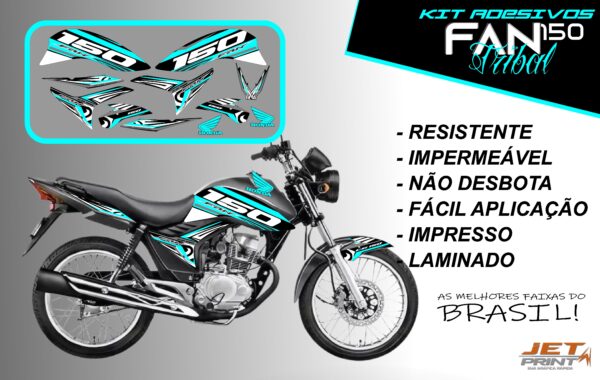 kit adesivos fan 150 2012 a 2012-edição especial(moto prata) - Imagem 5