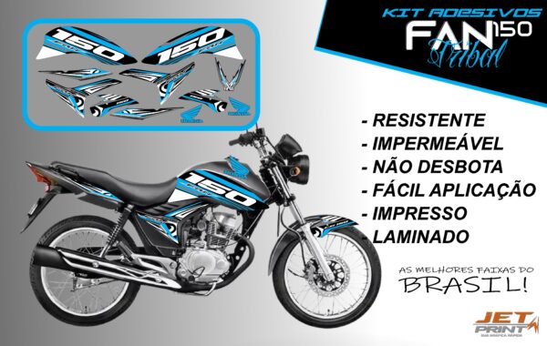 kit adesivos fan 150 2012 a 2012-edição especial(moto prata) - Imagem 6