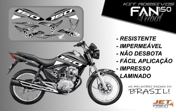 kit adesivos fan 150 2012 a 2012-edição especial(moto prata) - Imagem 7