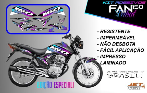 kit adesivos fan 150 2012 a 2012-edição especial(moto prata) - Imagem 8