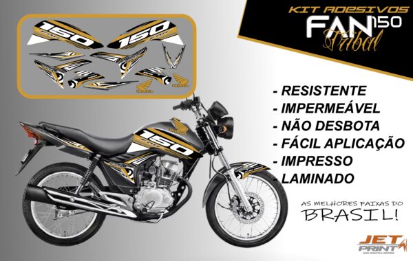 kit adesivos fan 150 2012 a 2012-edição especial(moto prata) - Imagem 11