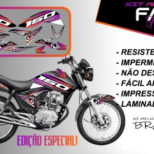 kit adesivos fan 150 2012 a 2012-edição especial(moto prata)