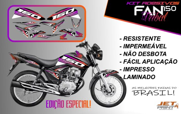 kit adesivos fan 150 2012 a 2012-edição especial(moto prata)
