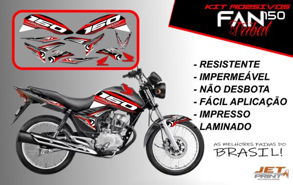 kit adesivos fan 150 2012 a 2012-edição especial(moto prata) - Imagem 18
