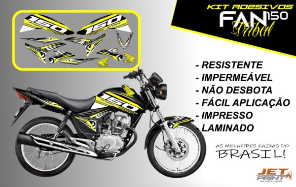 kit adesivos fan 150 2012 a 2012-edição especial(moto preta) - Imagem 2