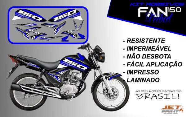 kit adesivos fan 150 2012 a 2012-edição especial(moto preta) - Imagem 3
