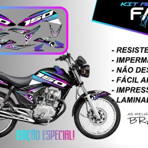kit adesivos fan 150 2012 a 2012-edição especial(moto preta)