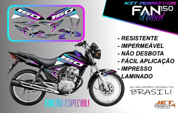 kit adesivos fan 150 2012 a 2012-edição especial(moto preta)