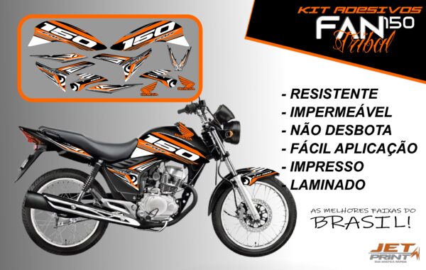 kit adesivos fan 150 2012 a 2012-edição especial(moto preta) - Imagem 9