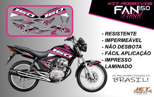 kit adesivos fan 150 2012 a 2012-edição especial(moto preta) - Imagem 10