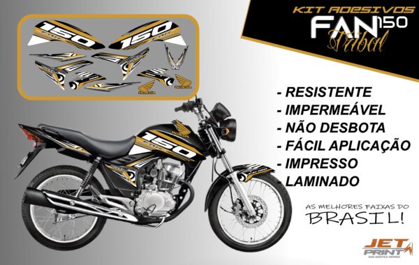 kit adesivos fan 150 2012 a 2012-edição especial(moto preta) - Imagem 11