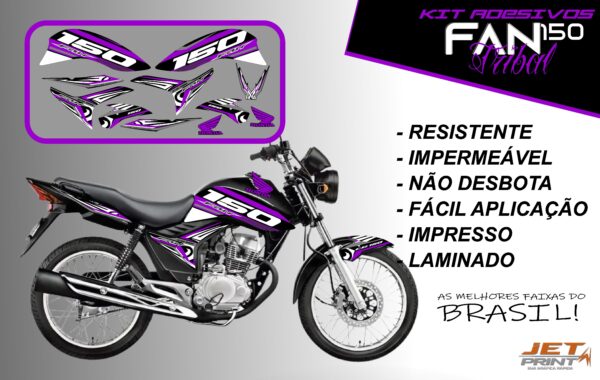 kit adesivos fan 150 2012 a 2012-edição especial(moto preta) - Imagem 13
