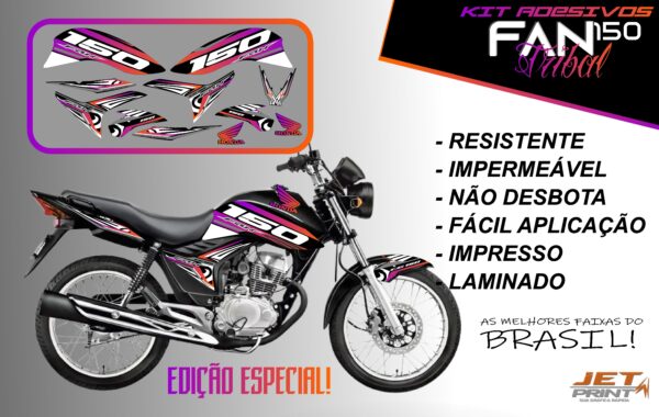 kit adesivos fan 150 2012 a 2012-edição especial(moto preta) - Imagem 14