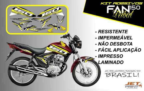 kit adesivos fan 150 2012 a 2012-edição especial(moto vermelha) - Imagem 2