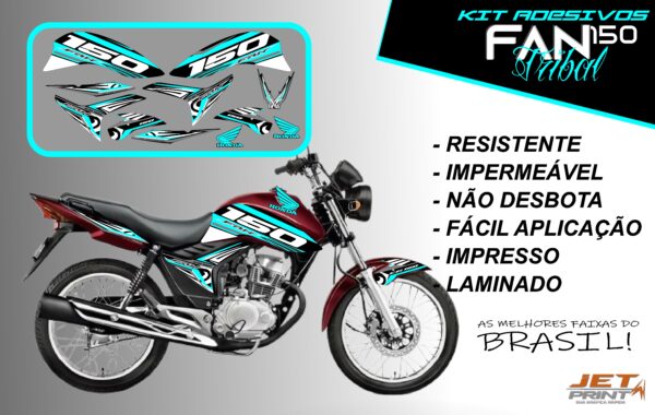 kit adesivos fan 150 2012 a 2012-edição especial(moto vermelha) - Imagem 5