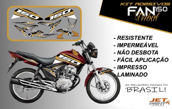 kit adesivos fan 150 2012 a 2012-edição especial(moto vermelha) - Imagem 11