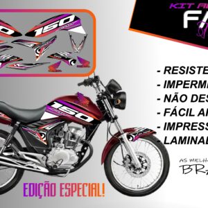 kit adesivos fan 150 2012 a 2012-edição especial(moto vermelha)