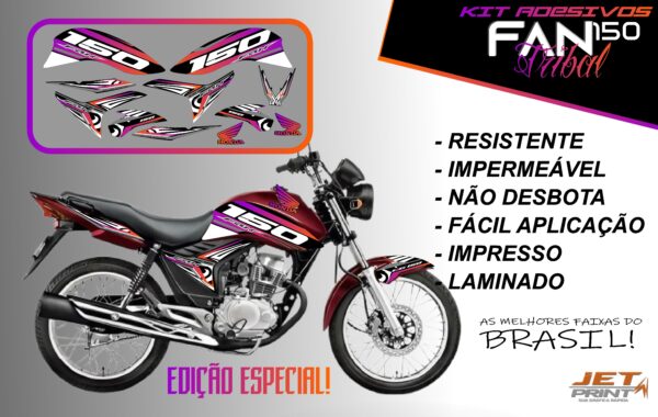 kit adesivos fan 150 2012 a 2012-edição especial(moto vermelha)