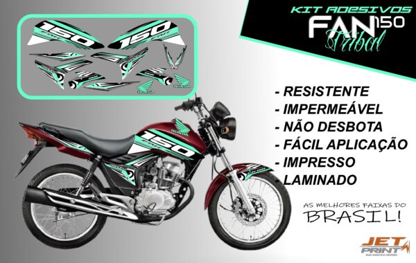 kit adesivos fan 150 2012 a 2012-edição especial(moto vermelha) - Imagem 15