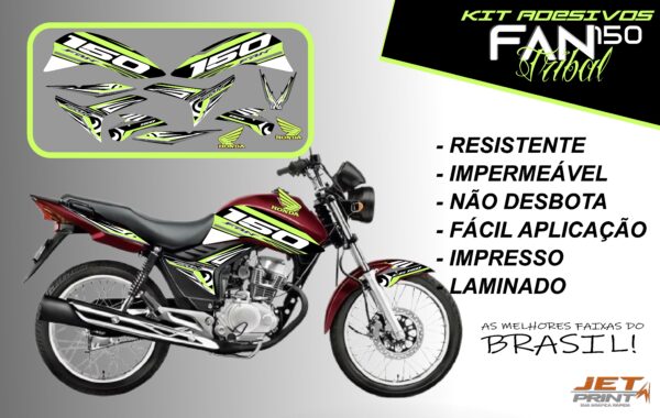 kit adesivos fan 150 2012 a 2012-edição especial(moto vermelha) - Imagem 16