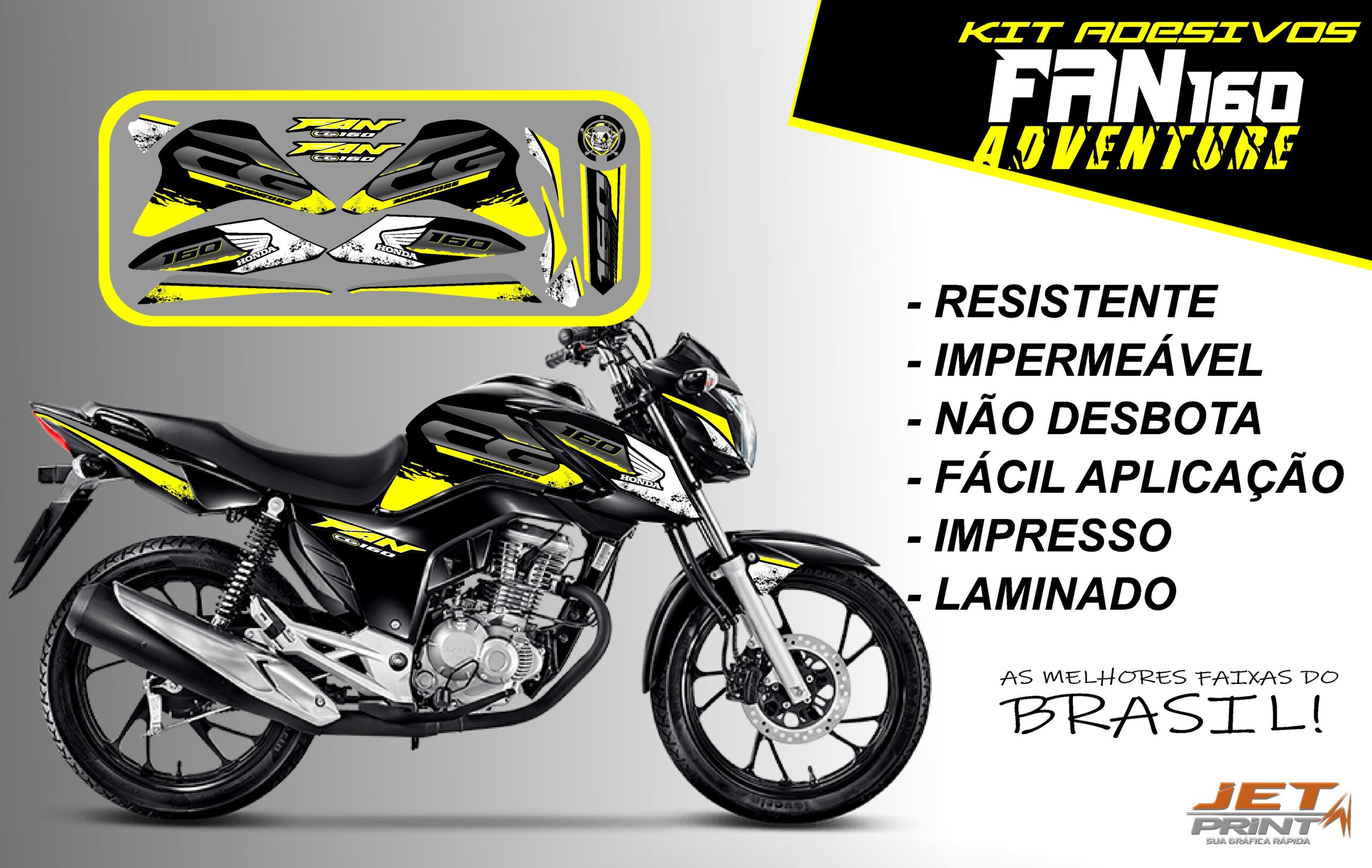 Kit de Adesivos fan 2022 160-ADVENTURE (moto preta) - Imagem 2