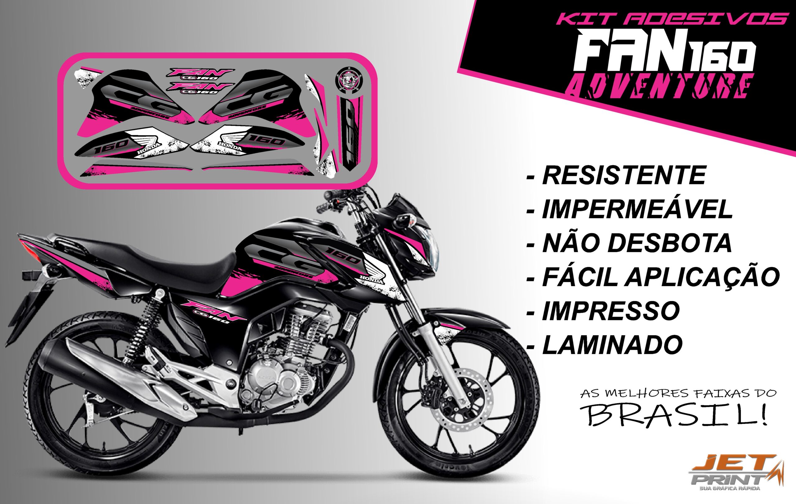 Kit de Adesivos fan 2022 160-ADVENTURE (moto preta) - Imagem 10