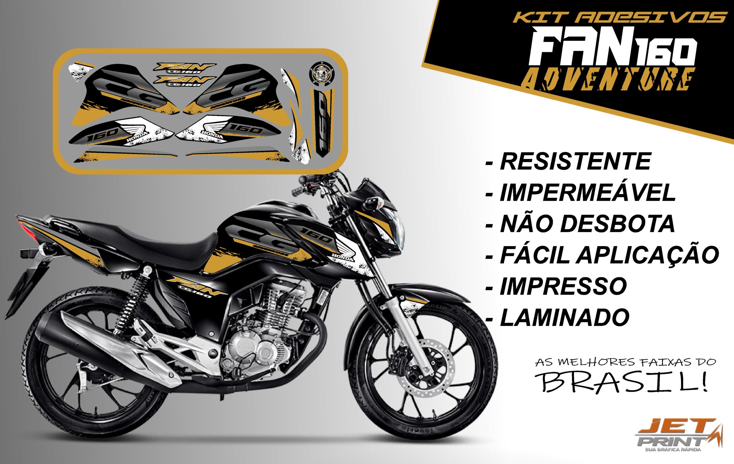 Kit de Adesivos fan 2022 160-ADVENTURE (moto preta) - Imagem 11