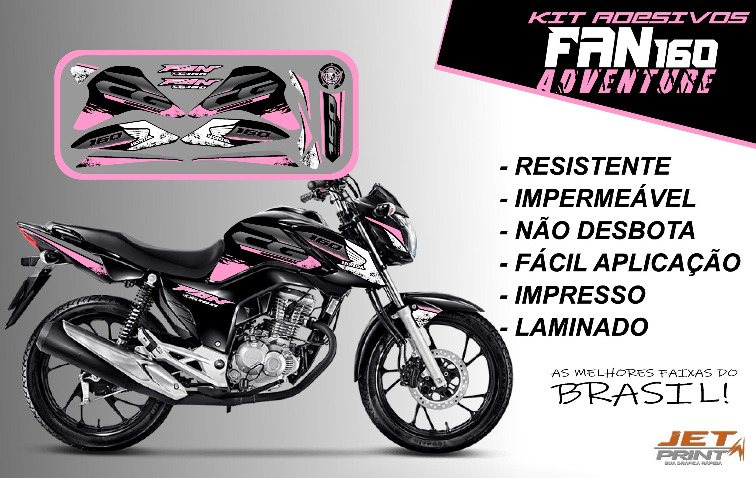 Kit de Adesivos fan 2022 160-ADVENTURE (moto preta) - Imagem 12