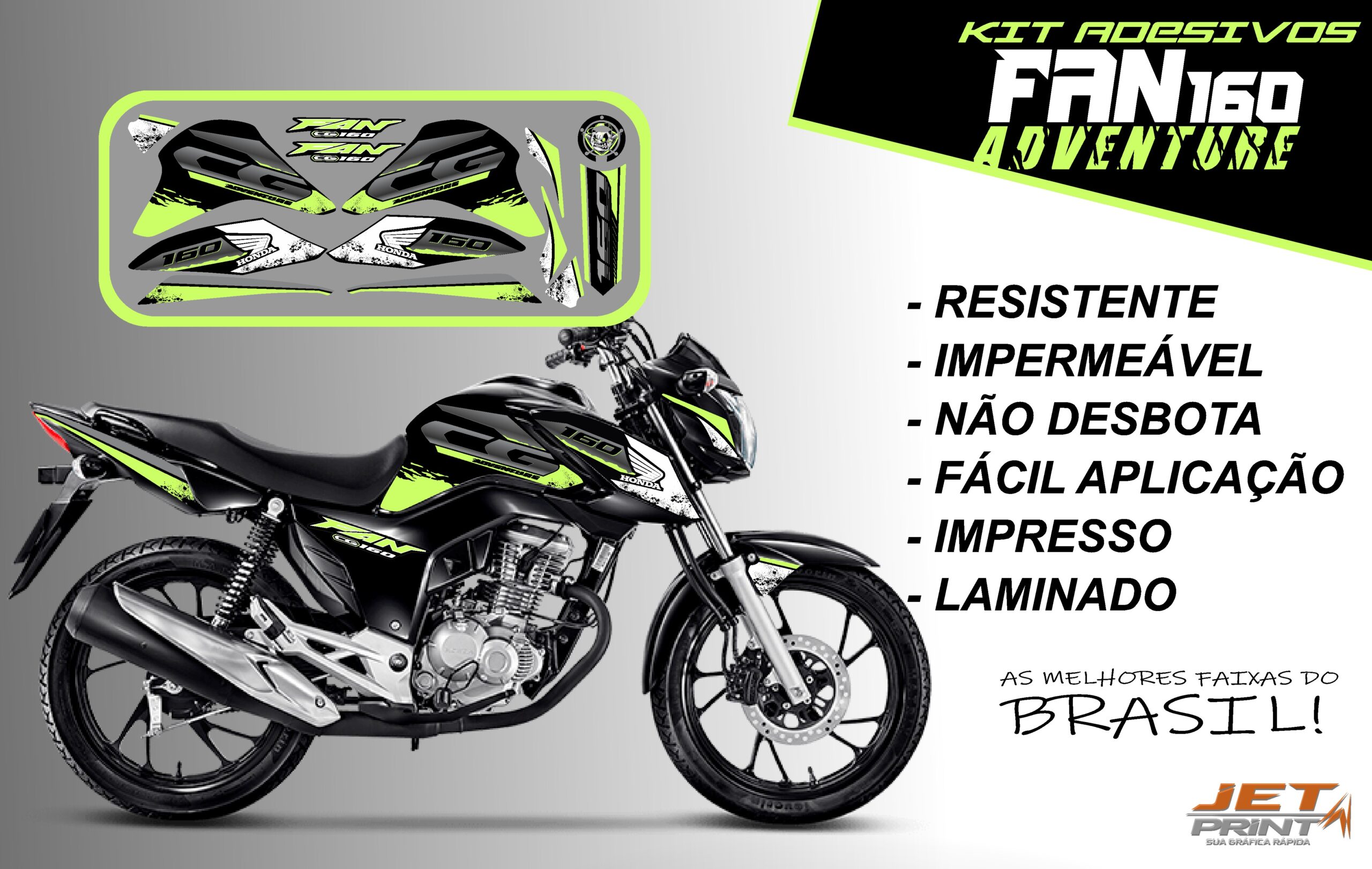 Kit de Adesivos fan 2022 160-ADVENTURE (moto preta) - Imagem 15
