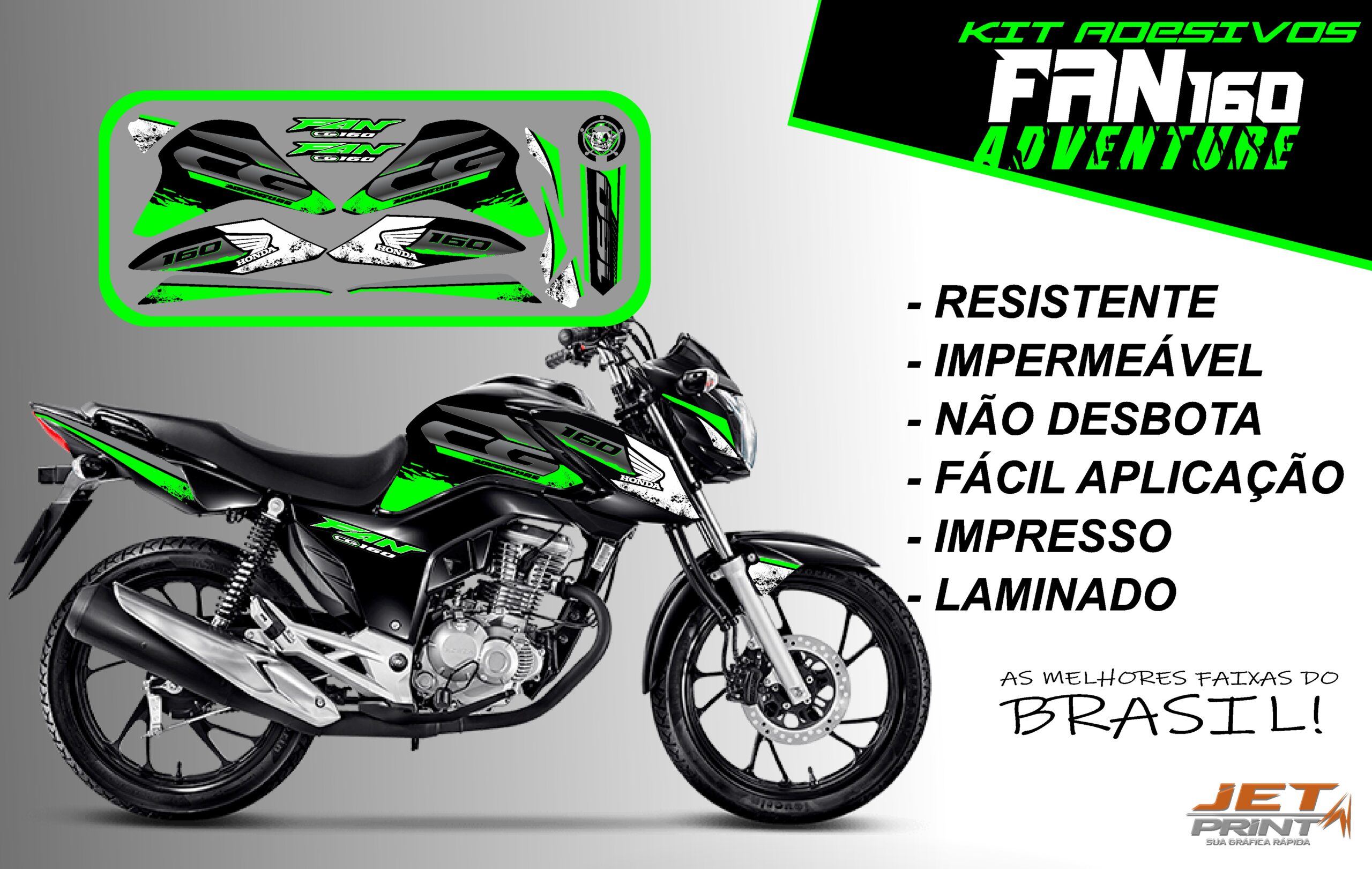 Kit de Adesivos fan 2022 160-ADVENTURE (moto preta) - Imagem 16