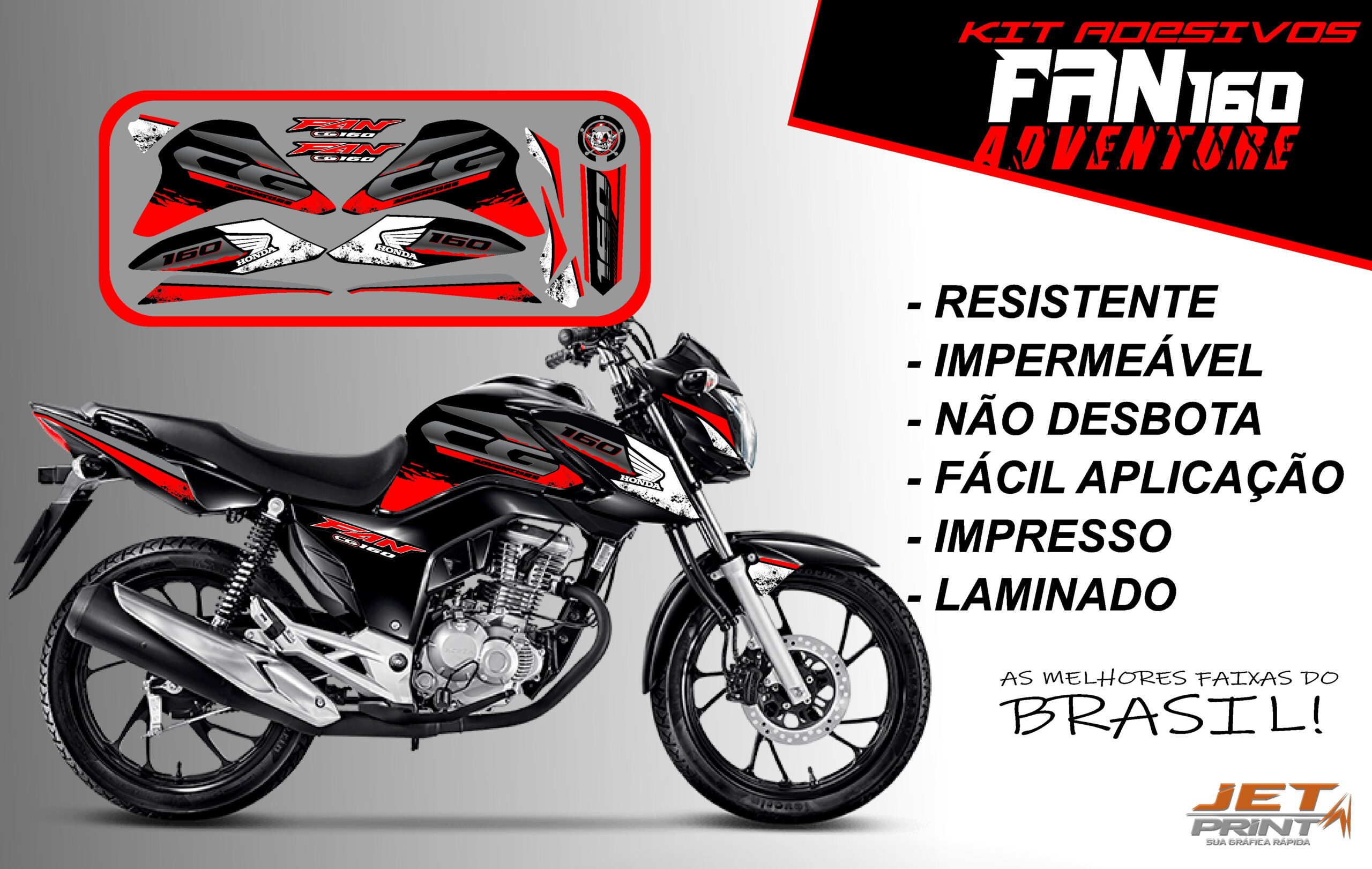 Kit de Adesivos fan 2022 160-ADVENTURE (moto preta) - Imagem 17