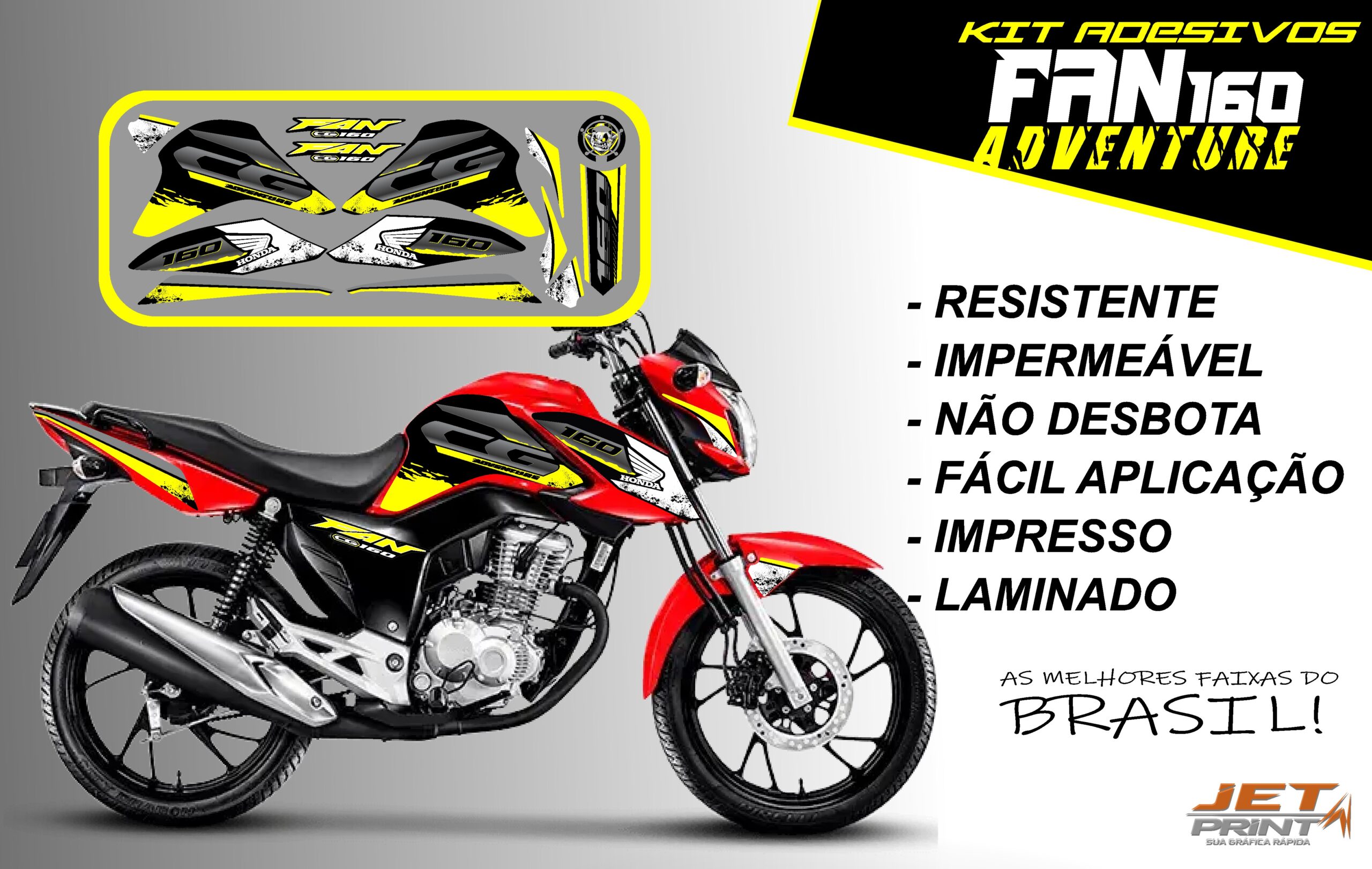 Kit de Adesivos fan 2022 160-ADVENTURE (moto vermelho) - Imagem 2