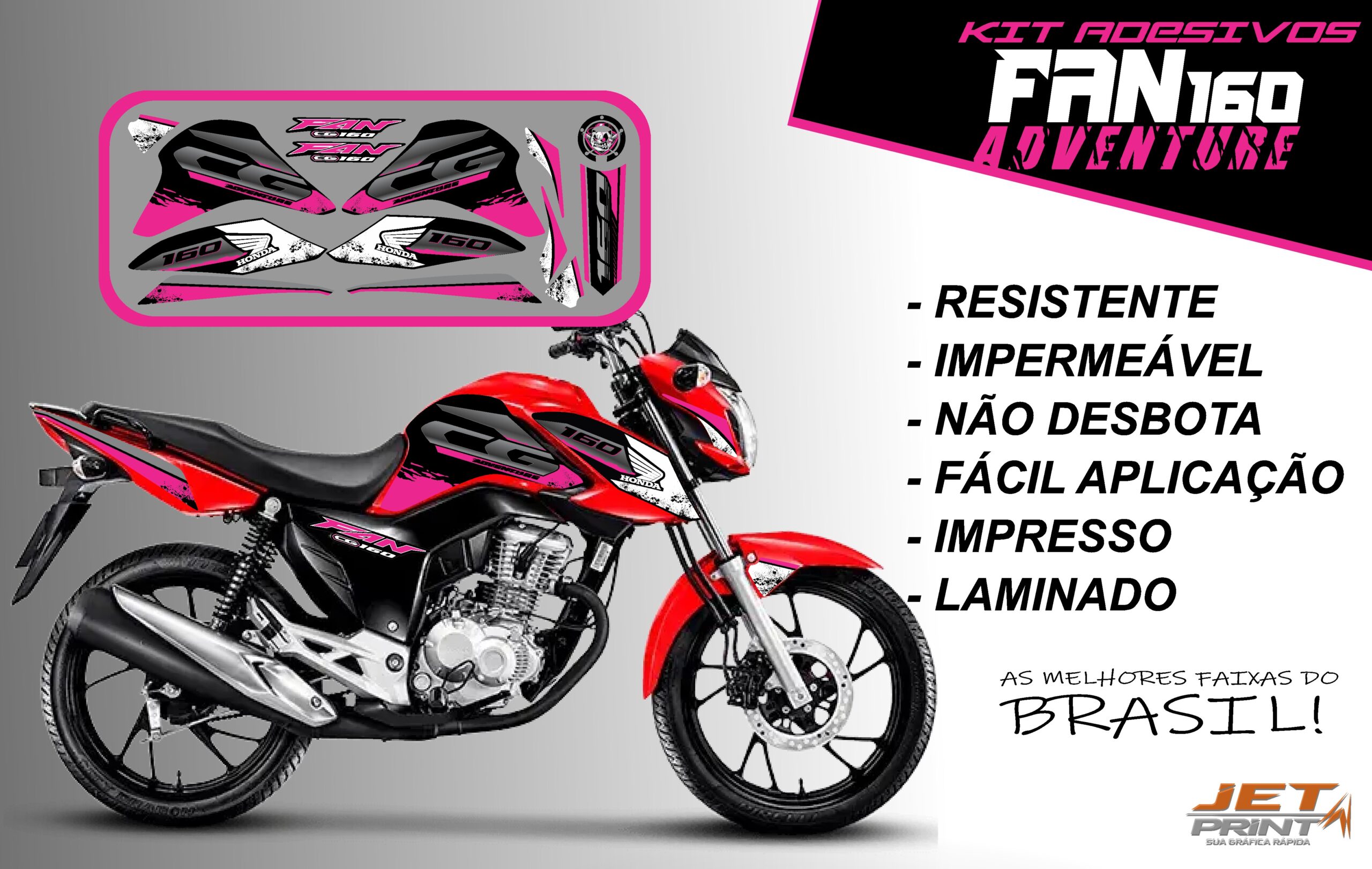 Kit de Adesivos fan 2022 160-ADVENTURE (moto vermelho) - Imagem 10